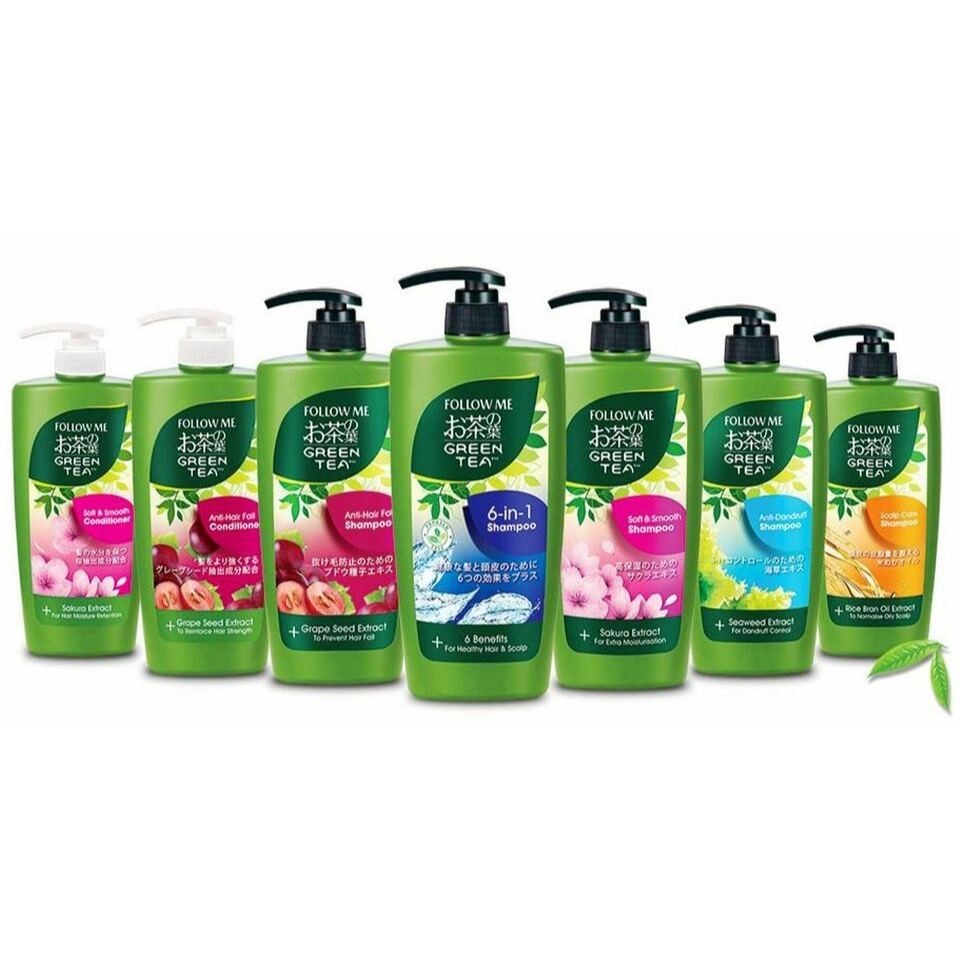 Follow Me Green Tea Shampoo/Conditioner 650ml - Image 1